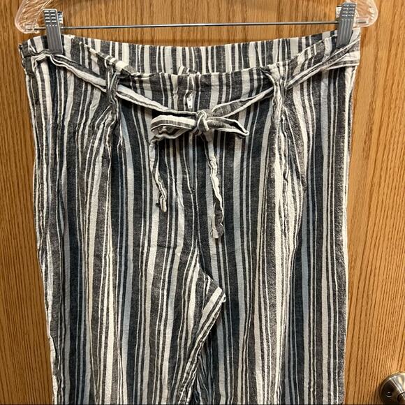 Laundry by Shelli Segal Linen Blend Belted Pants Women's Size Large Wide Leg - Picture 3 of 6